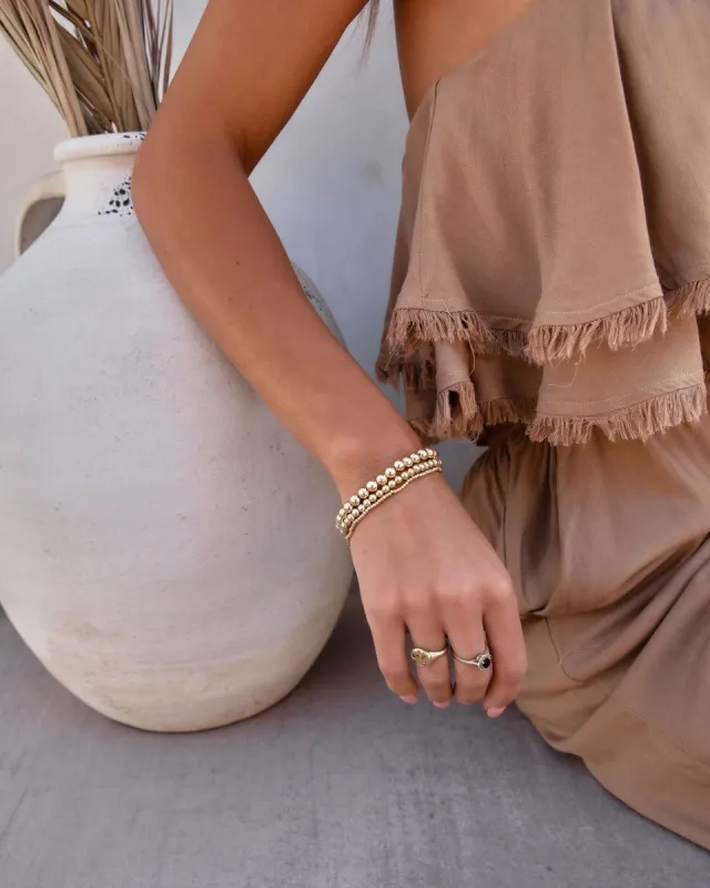 Shakira Beaded Bracelet Set - Gold - SALE sold by Vici