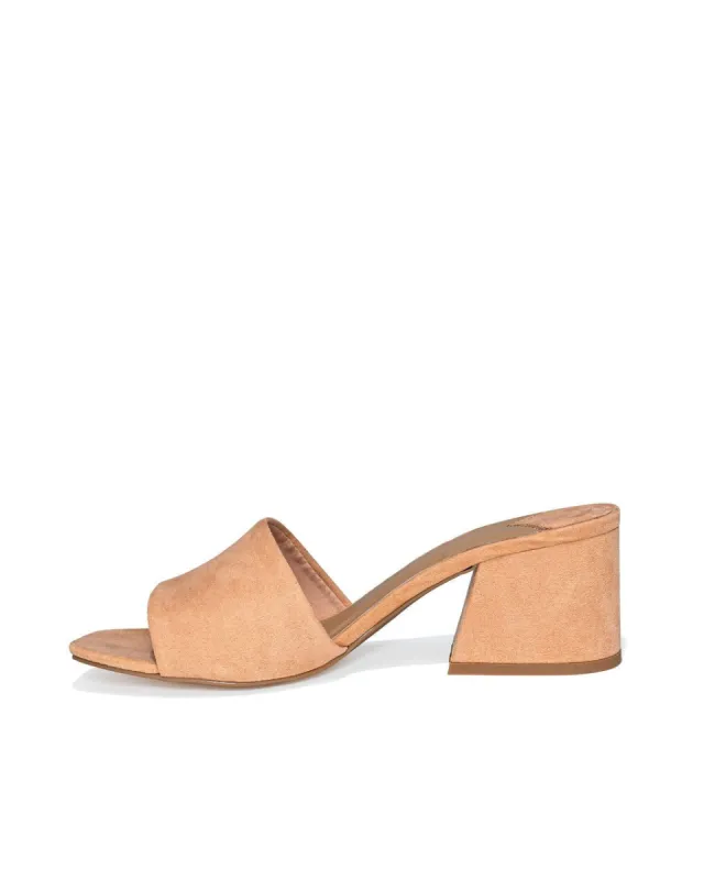 Kaia Faux Suede Heeled Sandal - Blush - FINAL SALE sold by Vici