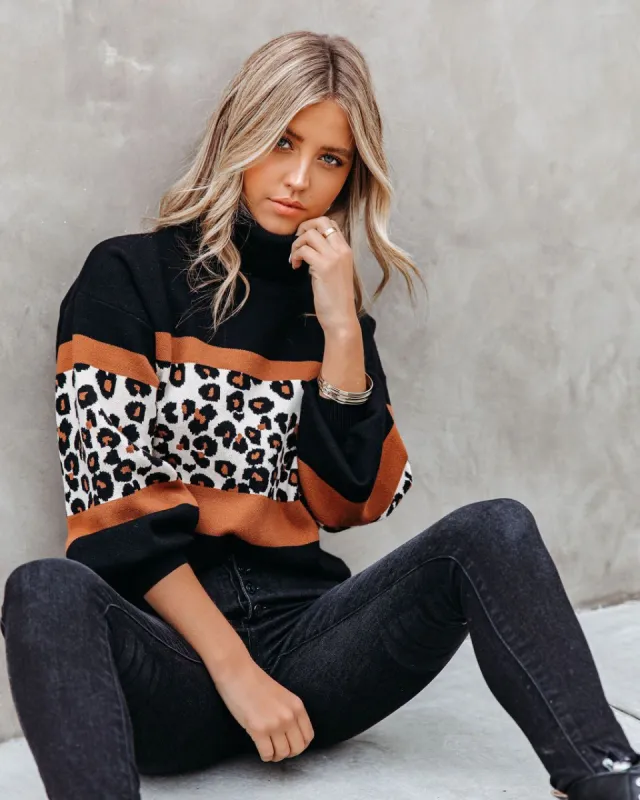Mable Leopard Turtleneck Knit Sweater - FINAL SALE sold by Vici