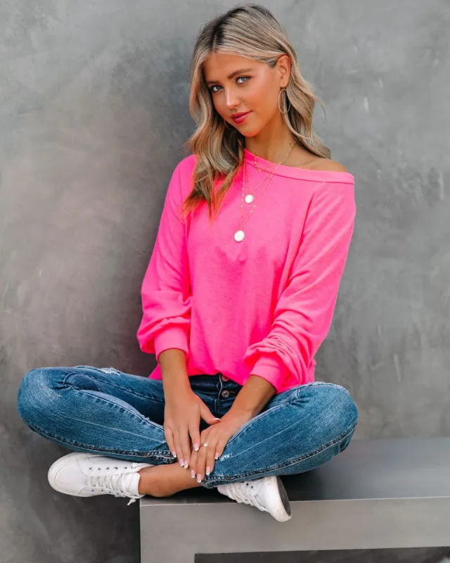 Serafina Knit Raglan Top - Hot Pink sold by Vici