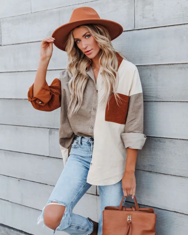 Mav Cotton Corduroy Colorblock Shacket - FINAL SALE made by Vici