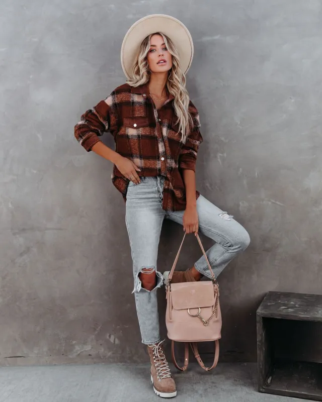 Axe Plaid Contrast Corduroy Shacket - FINAL SALE made by Vici