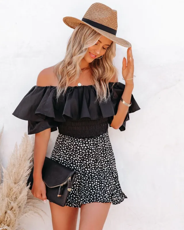 Whitney Floral Ruffle Mini Skort - LAST CHANCE sold by Vici