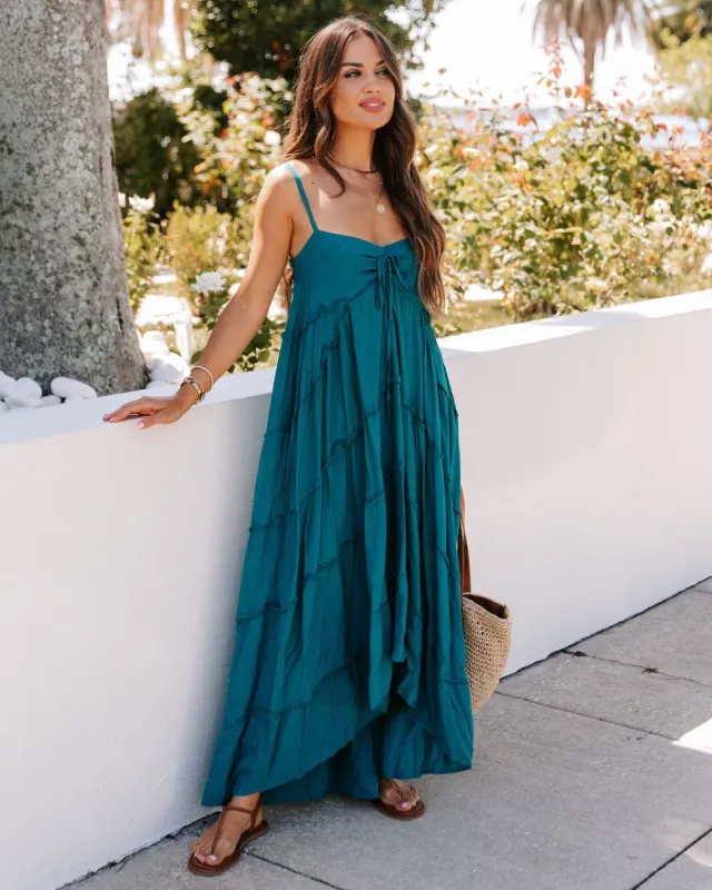 Muriel Pocketed High Low Maxi Dress - Teal - FINAL SALE sold by Vici