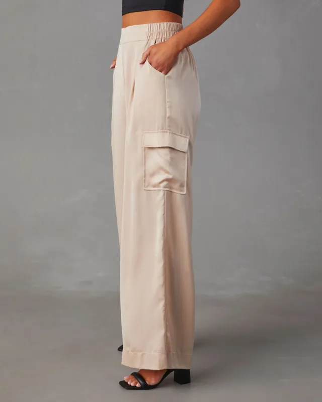 Annie Lora Pocketed Wide Leg Pants - Taupe - FINAL SALE sold by Vici