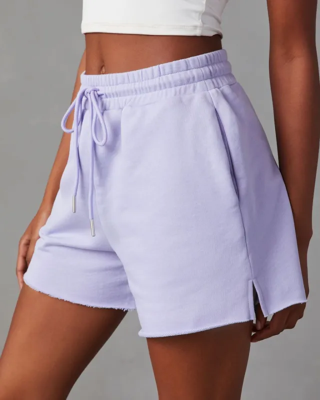 Carly Cotton Pocketed Drawstring Shorts - Lavender - FINAL SALE sold by Vici