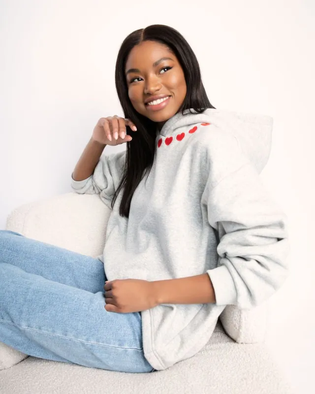 Collecting Hearts Fleece Hooded Sweatshirt - FINAL SALE sold by Vici