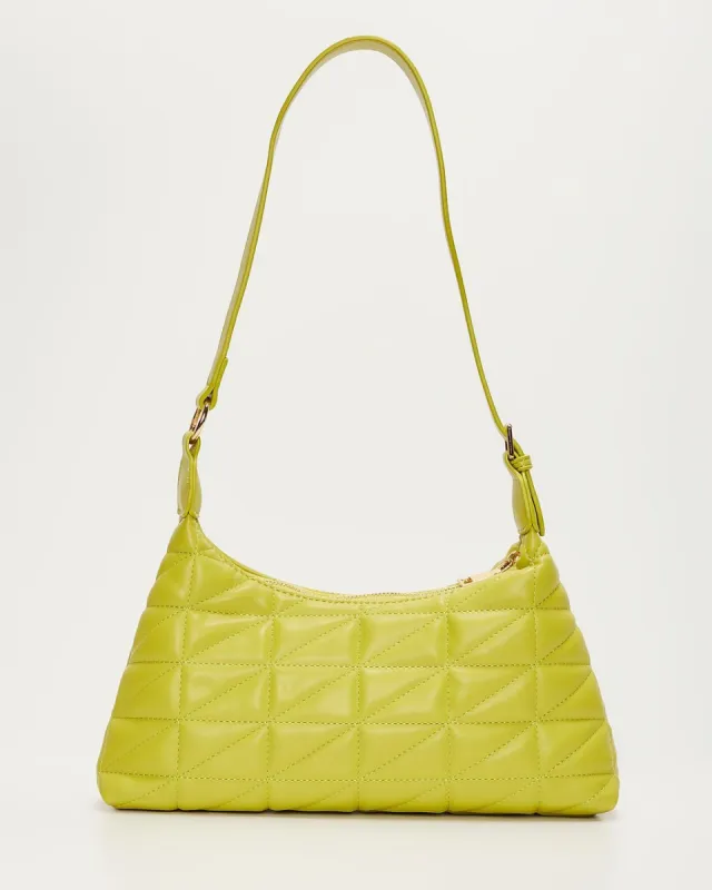 Addie Quilted Faux Leather Handbag - Lime - FINAL SALE sold by Vici