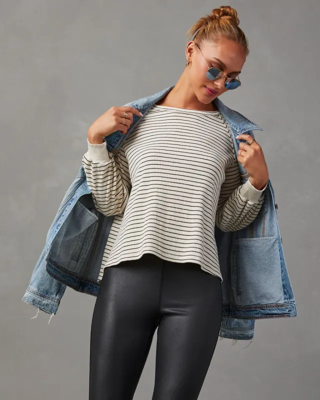 Jacey Cotton Striped Long Sleeve Top sold by Vici