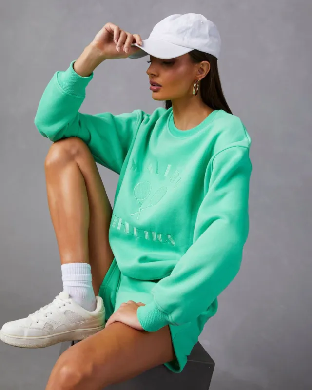 Malibu Athletics Crew Neck Pullover - Green - SALE sold by Vici