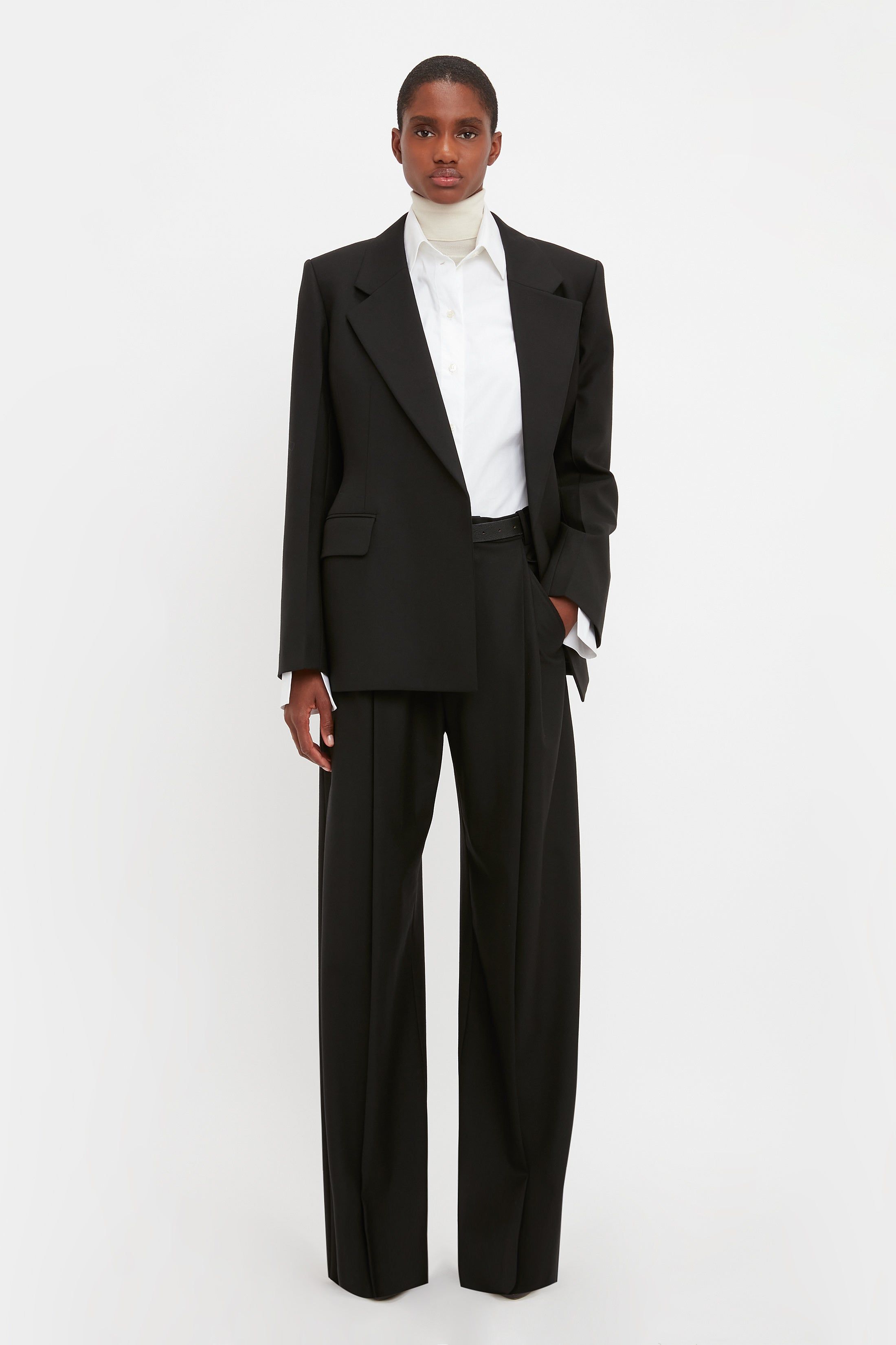 Waist Fitted Jacket In Black sold by Victoria Beckham