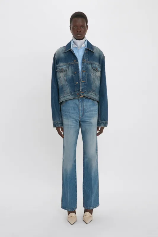Cropped Denim Jacket In Heavy Vintage Indigo Wash sold by Victoria Beckham