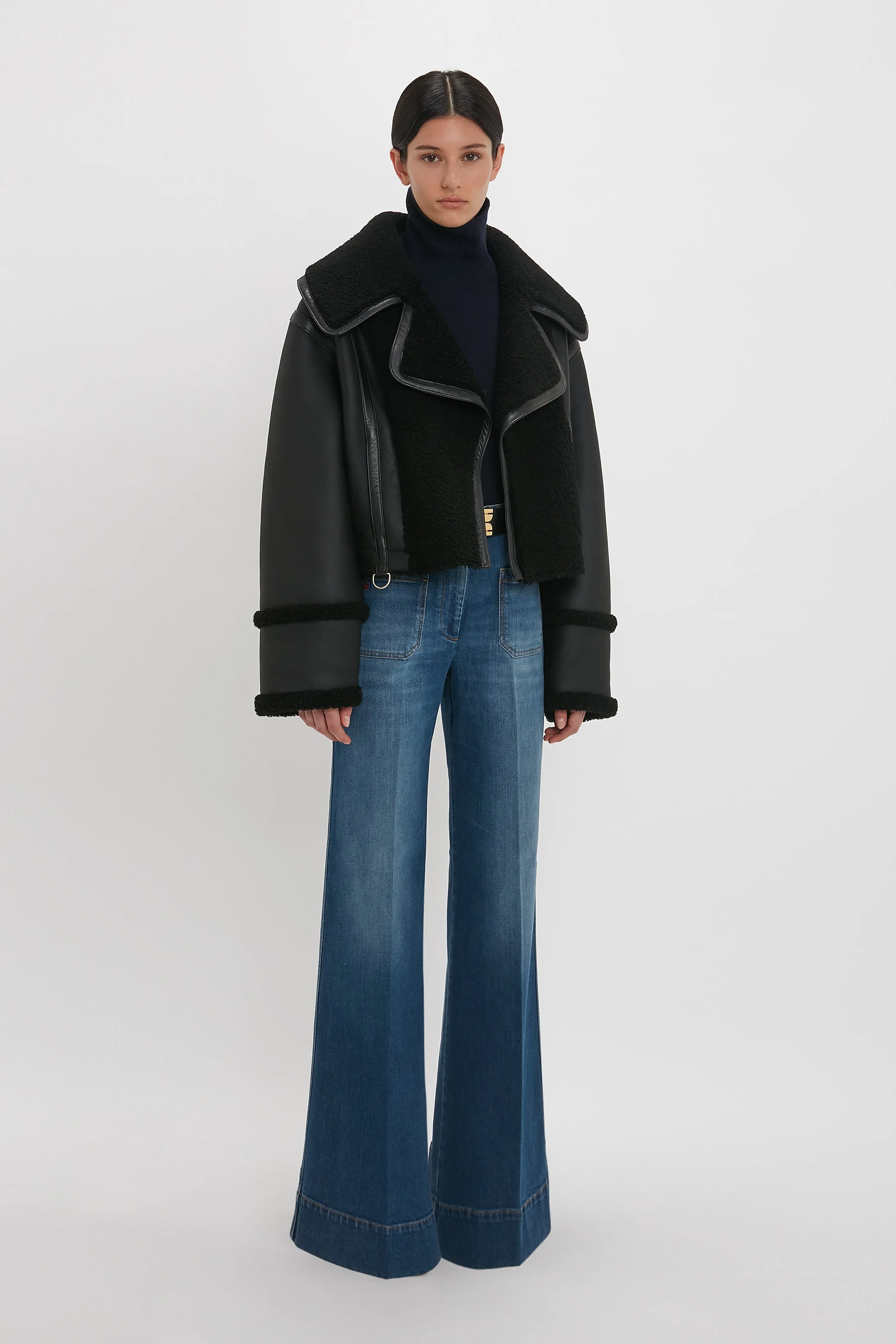 Shearling Jacket In Black sold by Victoria Beckham product image thumbnail 2