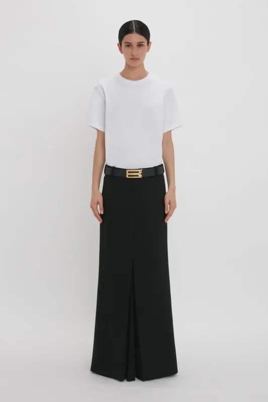 Floor-Length Box Pleat Skirt In Black sold by Victoria Beckham