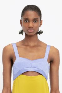 Bra Detail Maxi Dress In Lime sold by Victoria Beckham