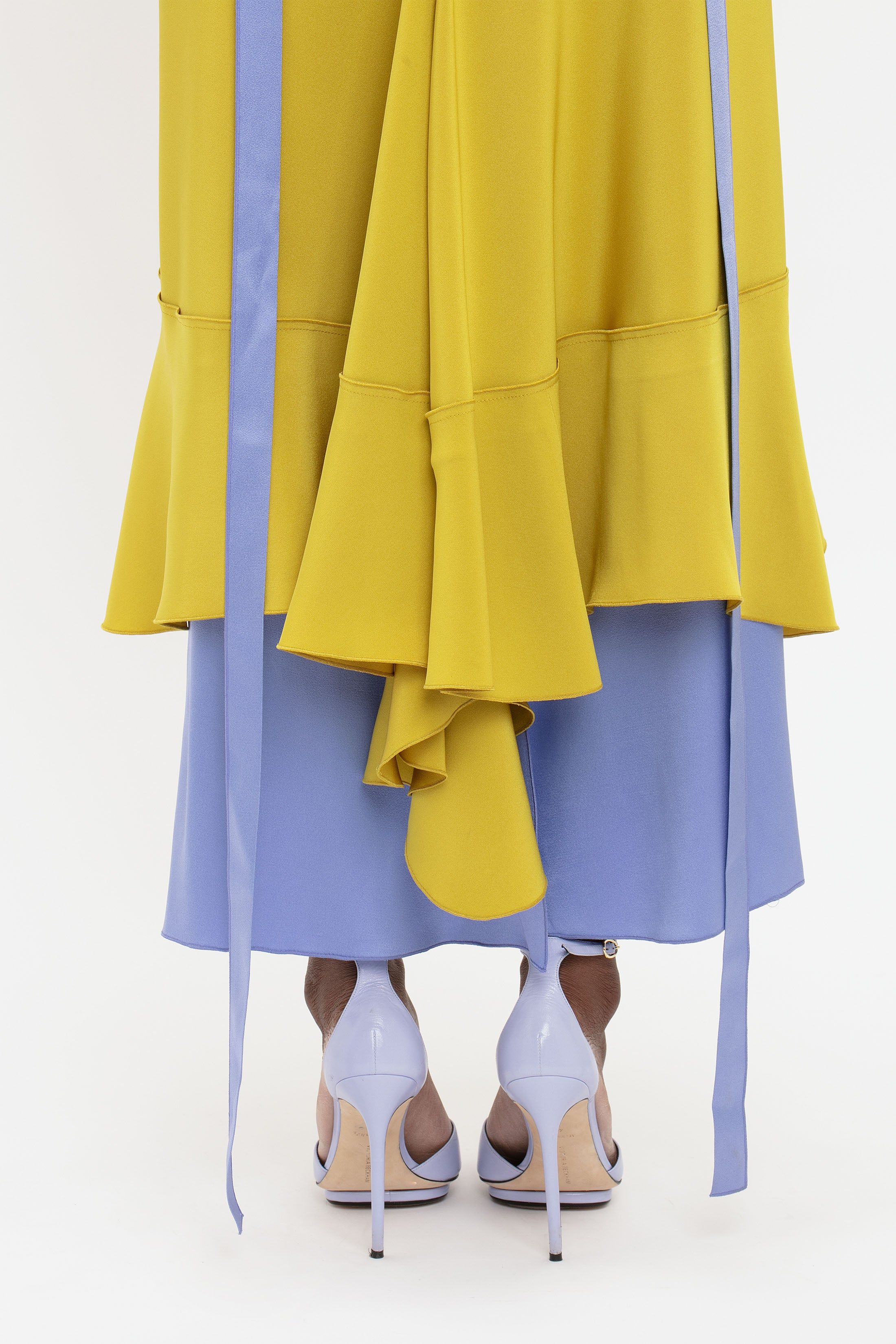 Bra Detail Maxi Dress In Lime sold by Victoria Beckham product image thumbnail 5