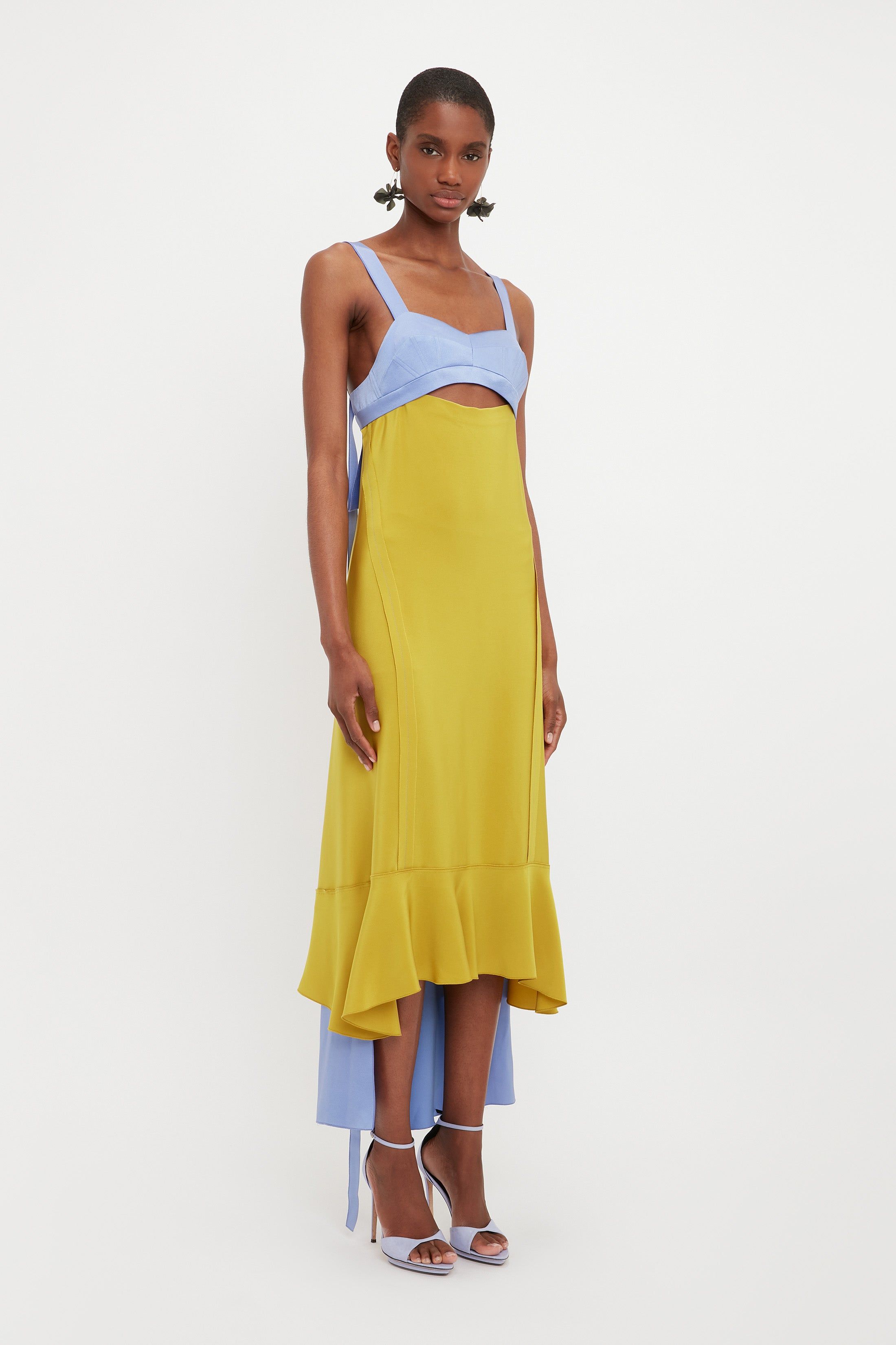Bra Detail Maxi Dress In Lime sold by Victoria Beckham product image thumbnail 2