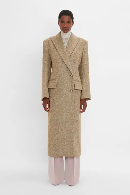 Exclusive Waisted Tailored Coat In Flax sold by Victoria Beckham