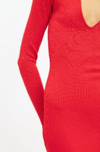 VB Body Deep V Midi Dress in Red sold by Victoria Beckham