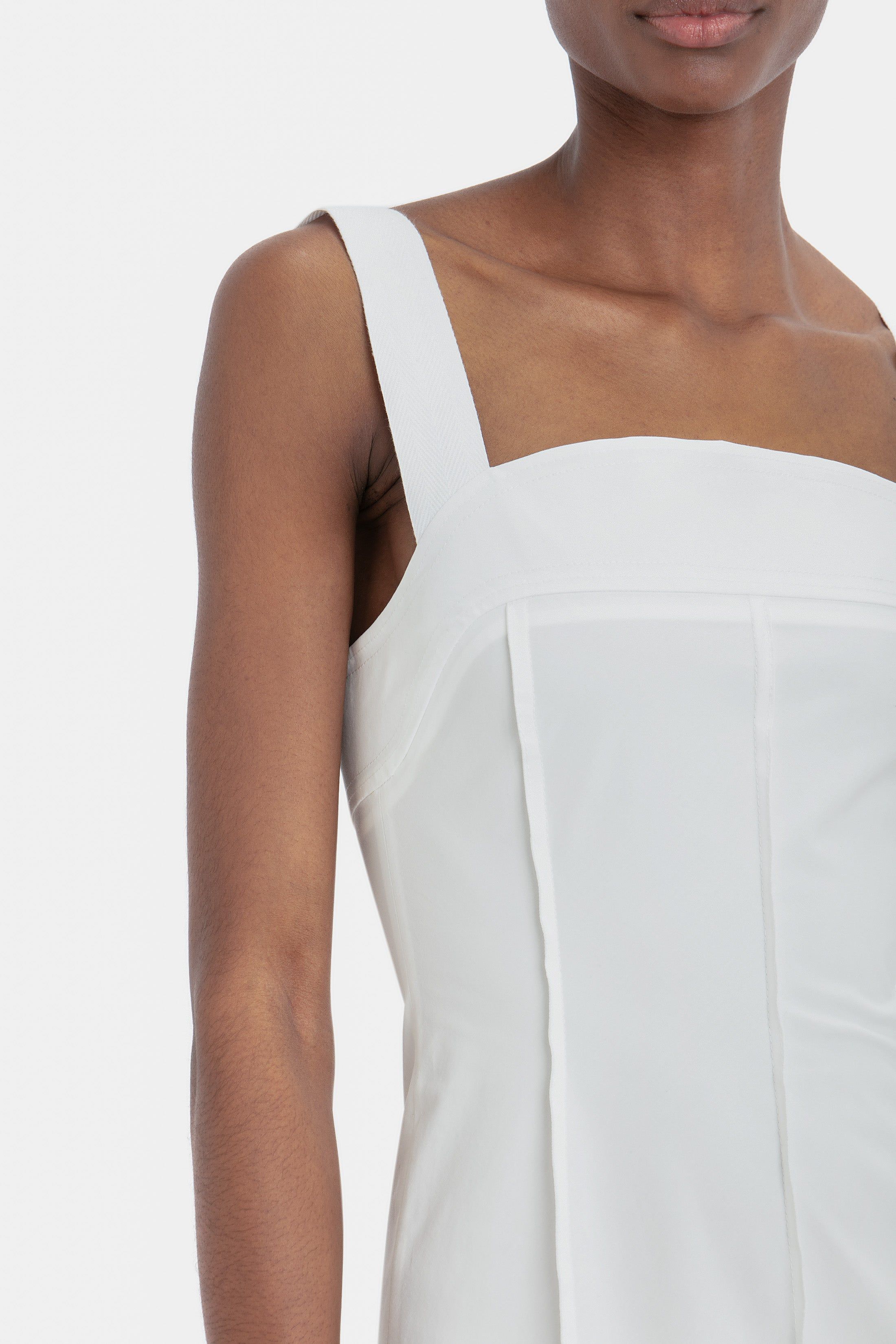 Organic Cotton Strappy Midi Dress in White sold by Victoria Beckham product image thumbnail 5