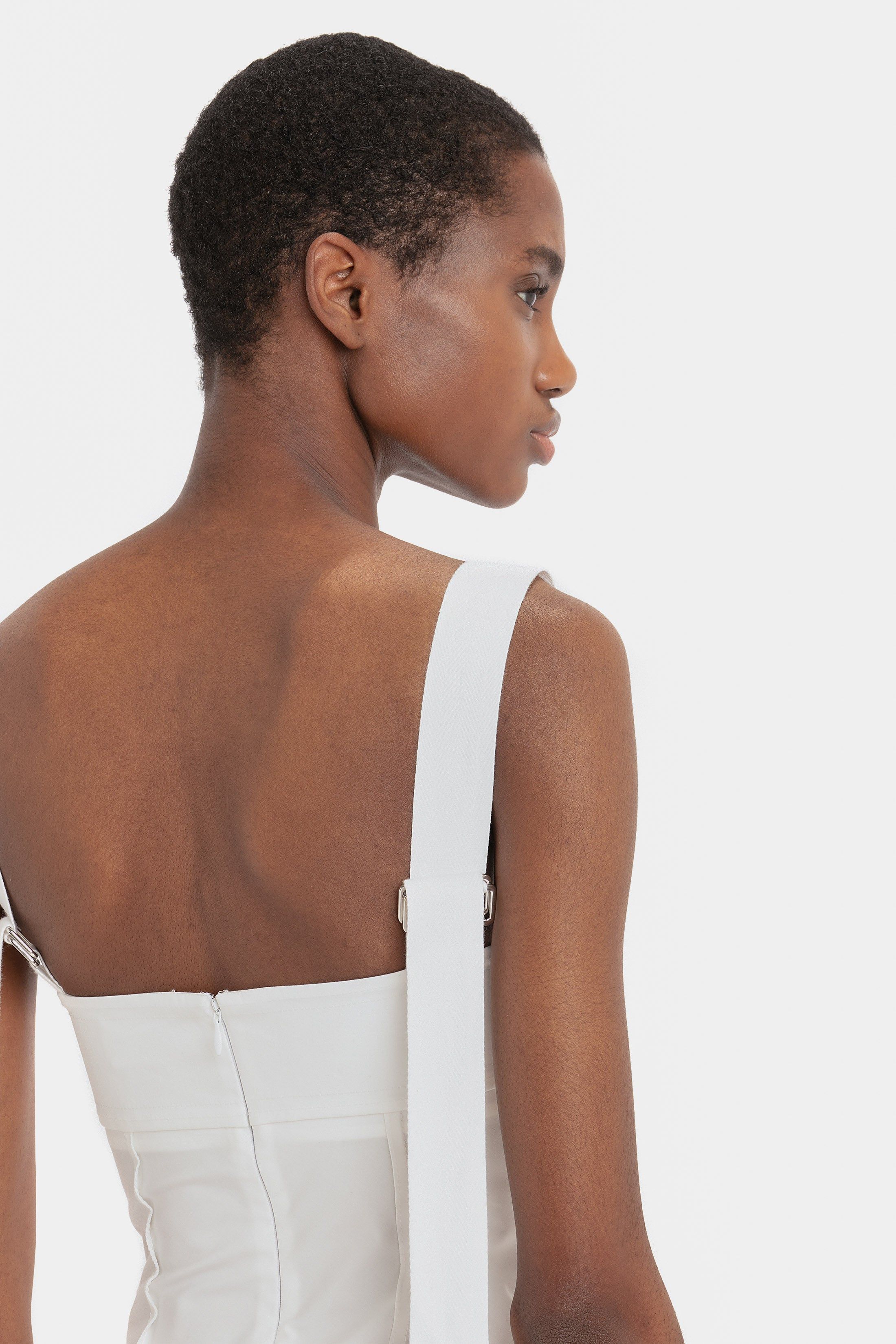 Organic Cotton Strappy Midi Dress in White sold by Victoria Beckham product image thumbnail 6