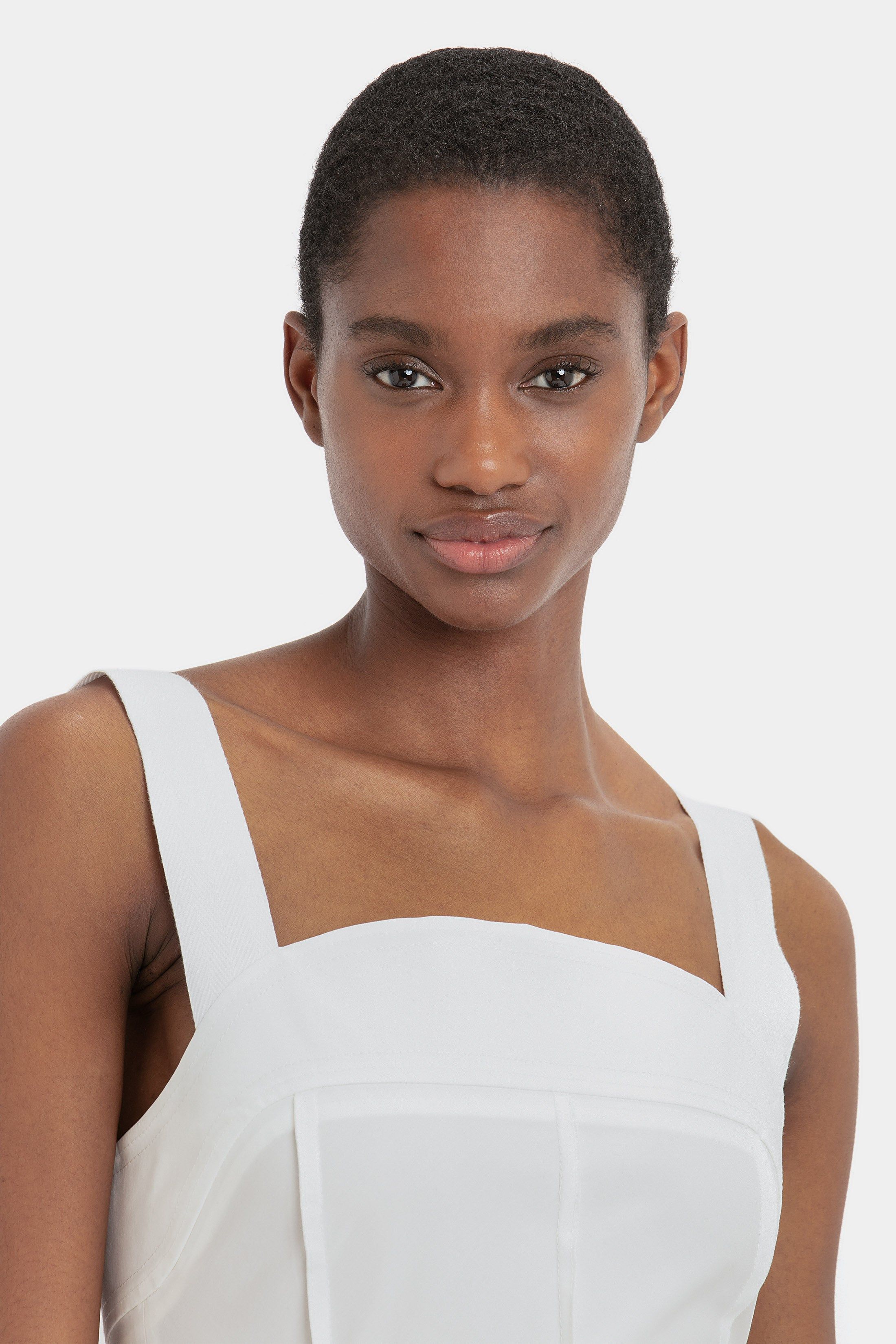 Organic Cotton Strappy Midi Dress in White sold by Victoria Beckham product image thumbnail 4