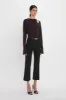 Cropped Kick Trouser In Black sold by Victoria Beckham