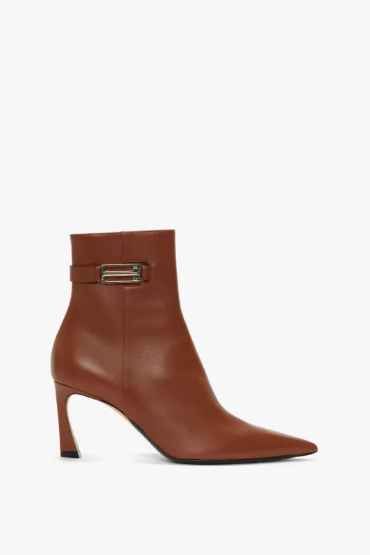 Pointed Toe Half Boot In Tan Leather sold by Victoria Beckham