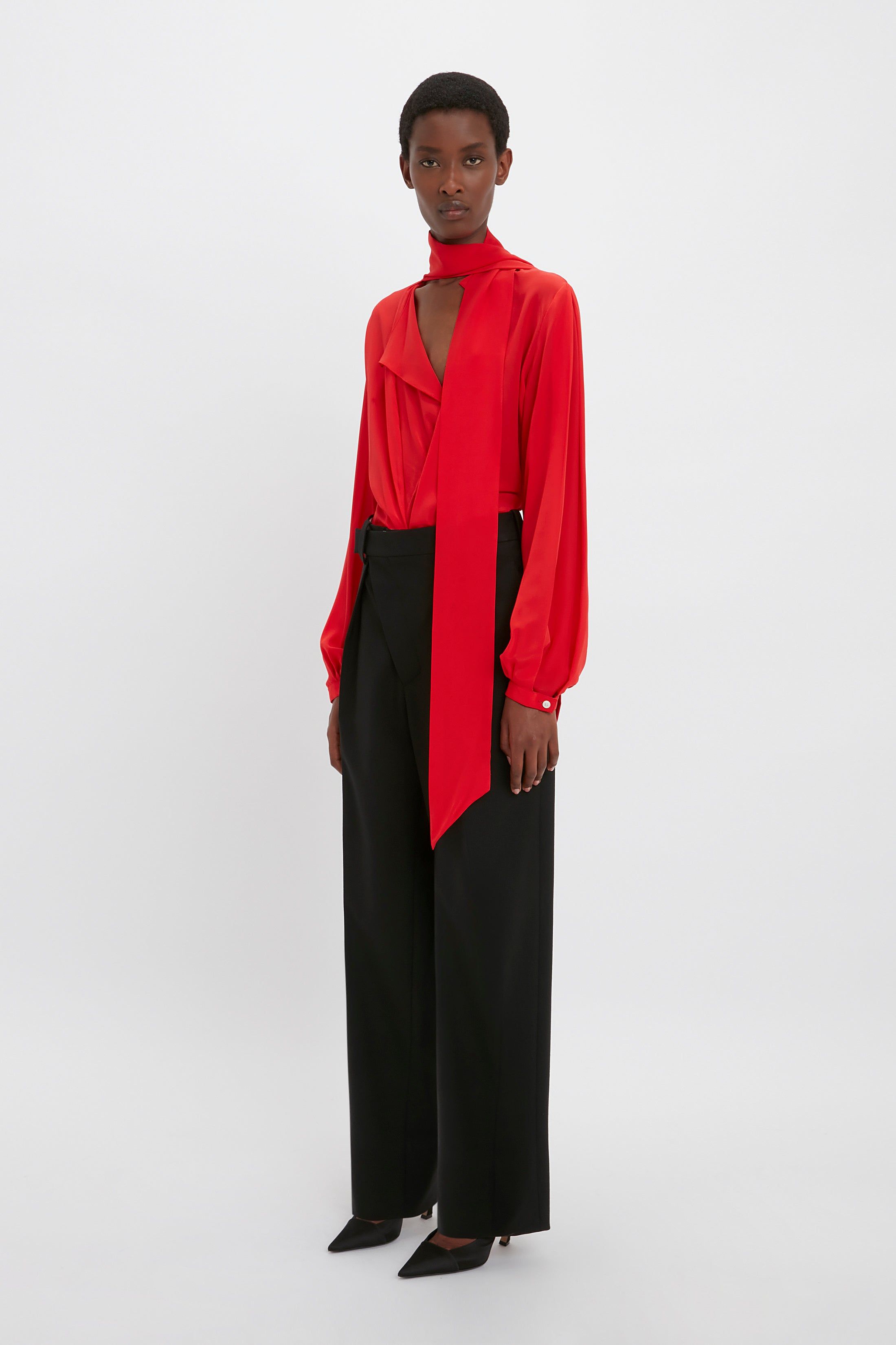 Scarf Neck Blouse In Bright Red sold by Victoria Beckham product image thumbnail 2