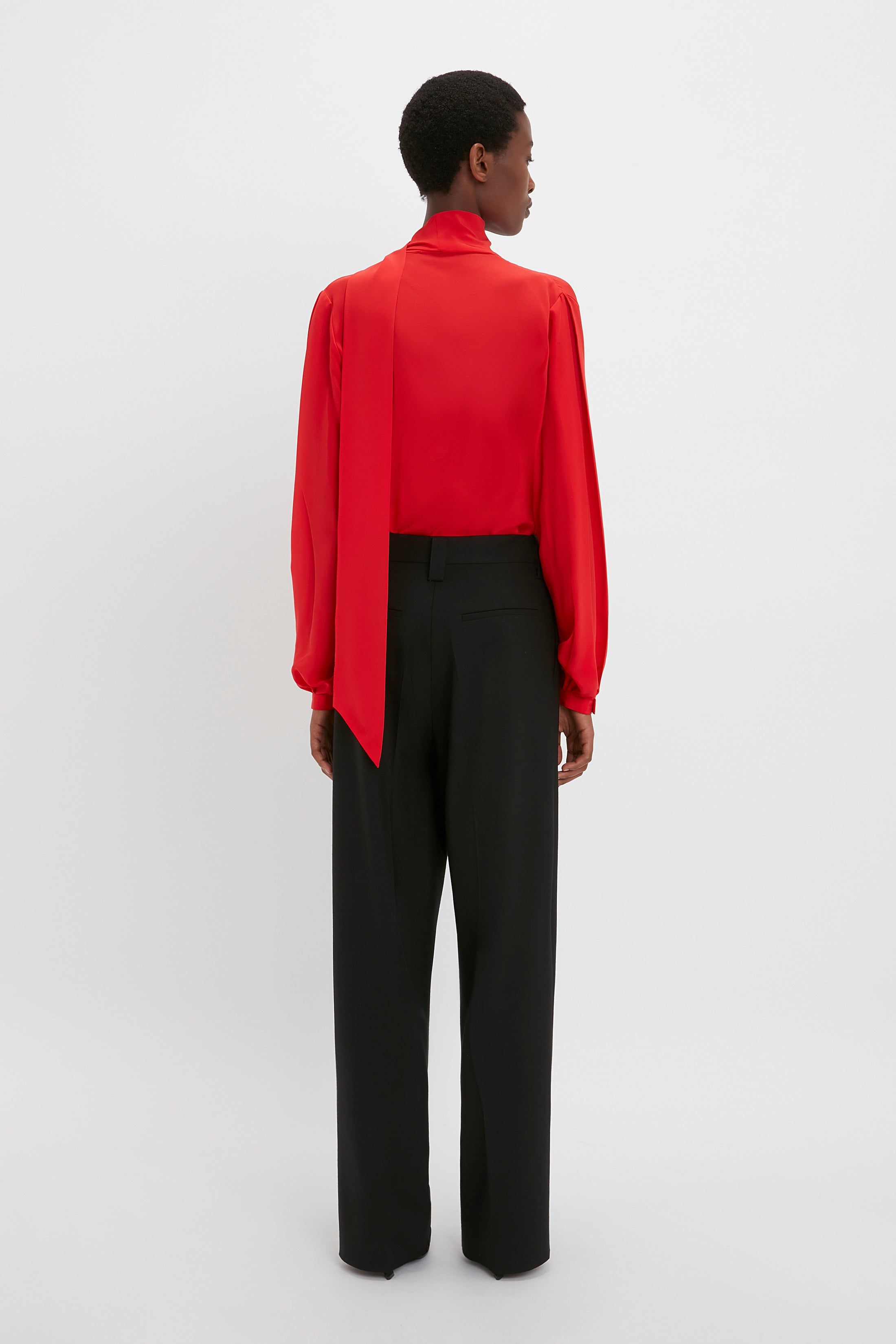 Scarf Neck Blouse In Bright Red sold by Victoria Beckham product image thumbnail 3