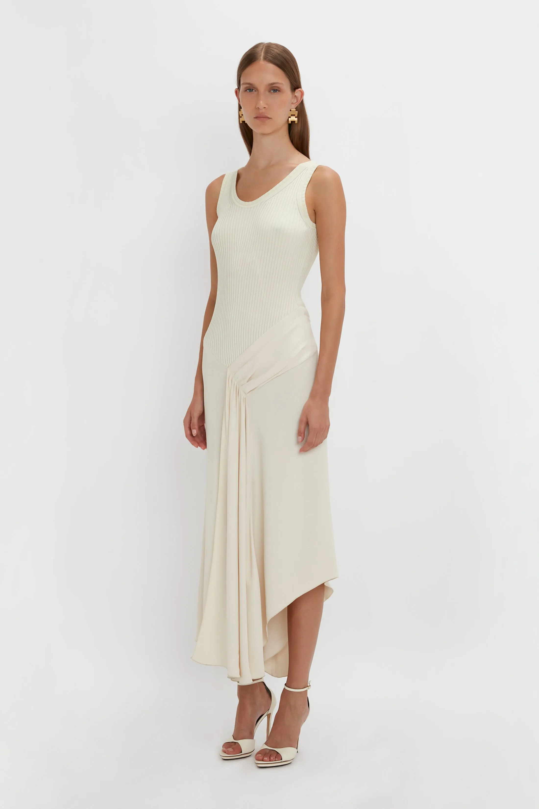 Sleeveless Tie Detail Dress In Cream sold by Victoria Beckham product image thumbnail 2