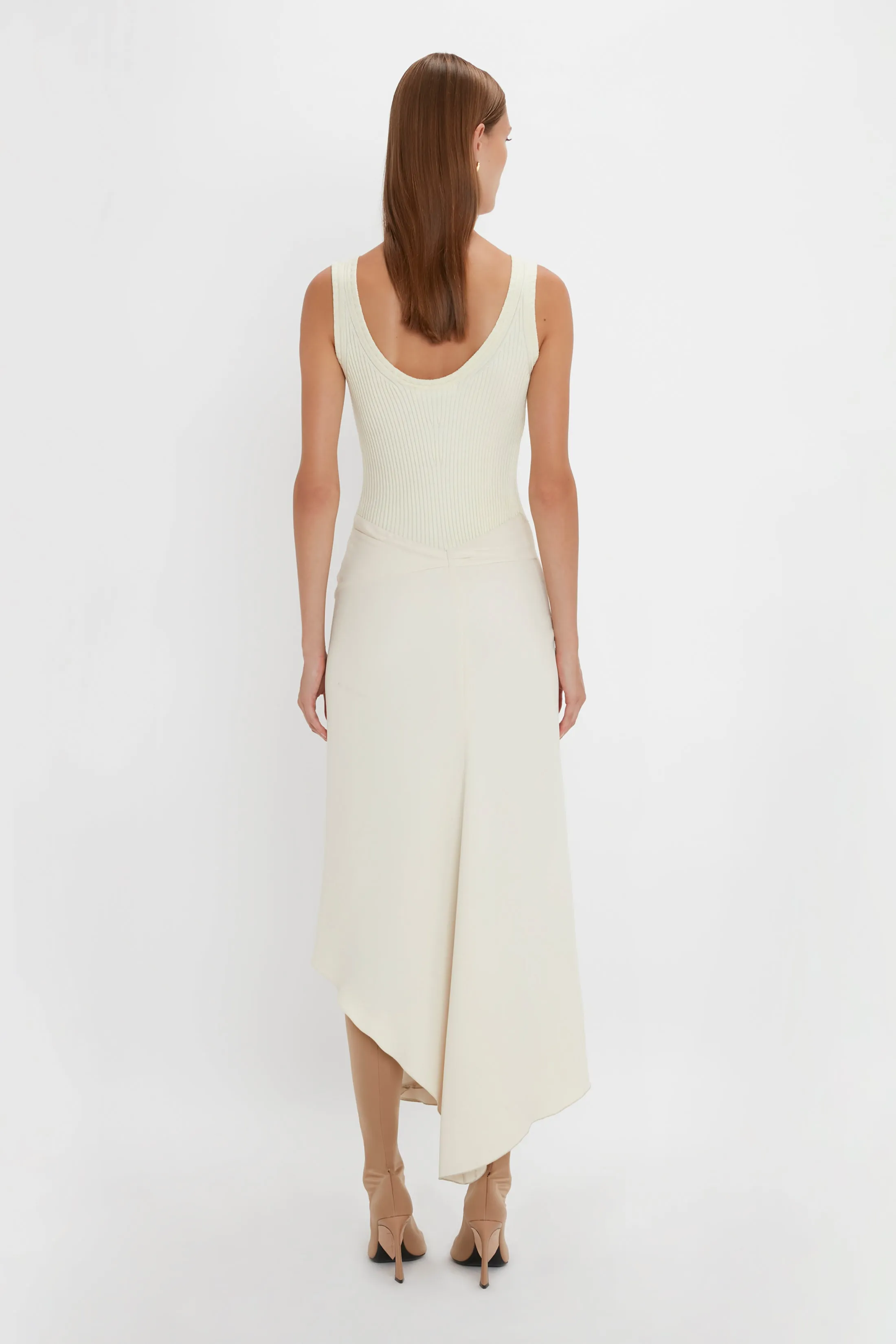 Sleeveless Tie Detail Dress In Cream sold by Victoria Beckham product image thumbnail 3