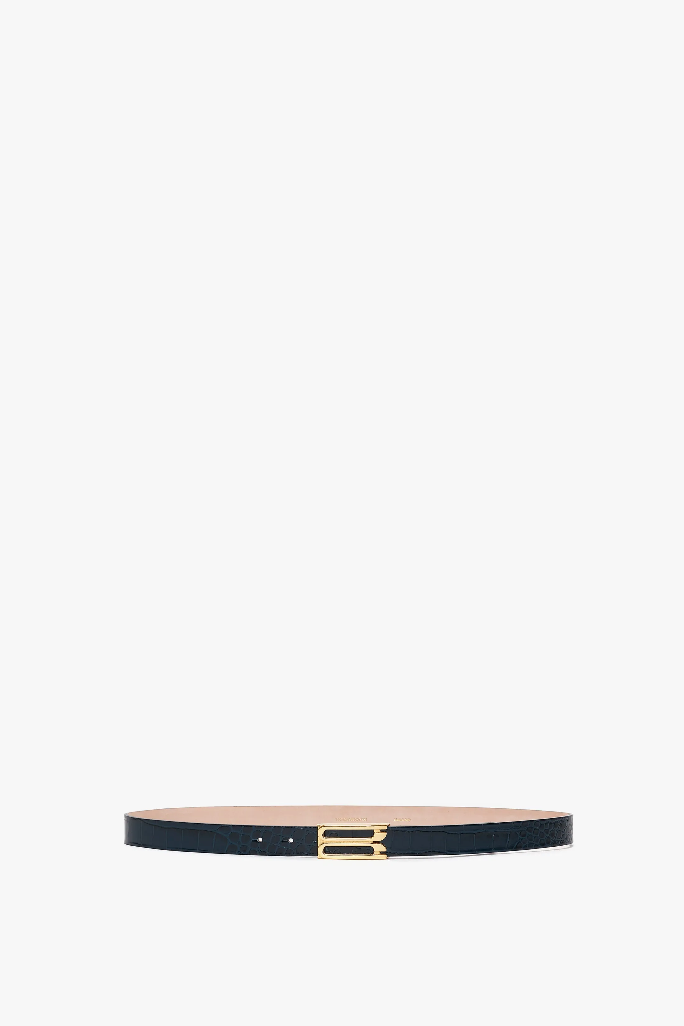 Frame Belt In Midnight Blue Croc Embossed Calf Leather sold by Victoria Beckham