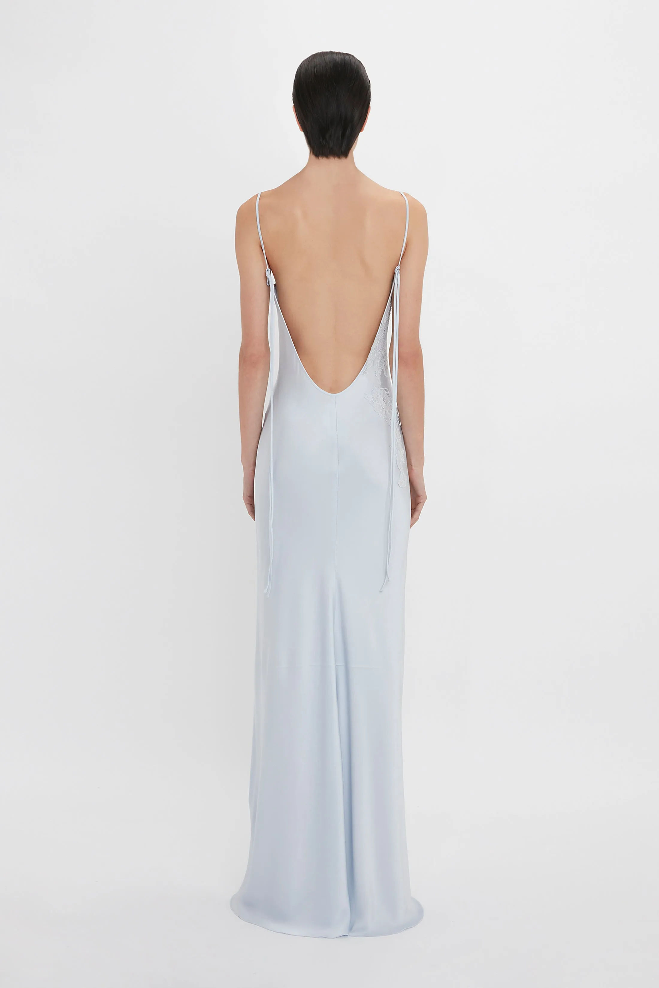 slim fit dress slacks Low Back Cami Floor Length Dress