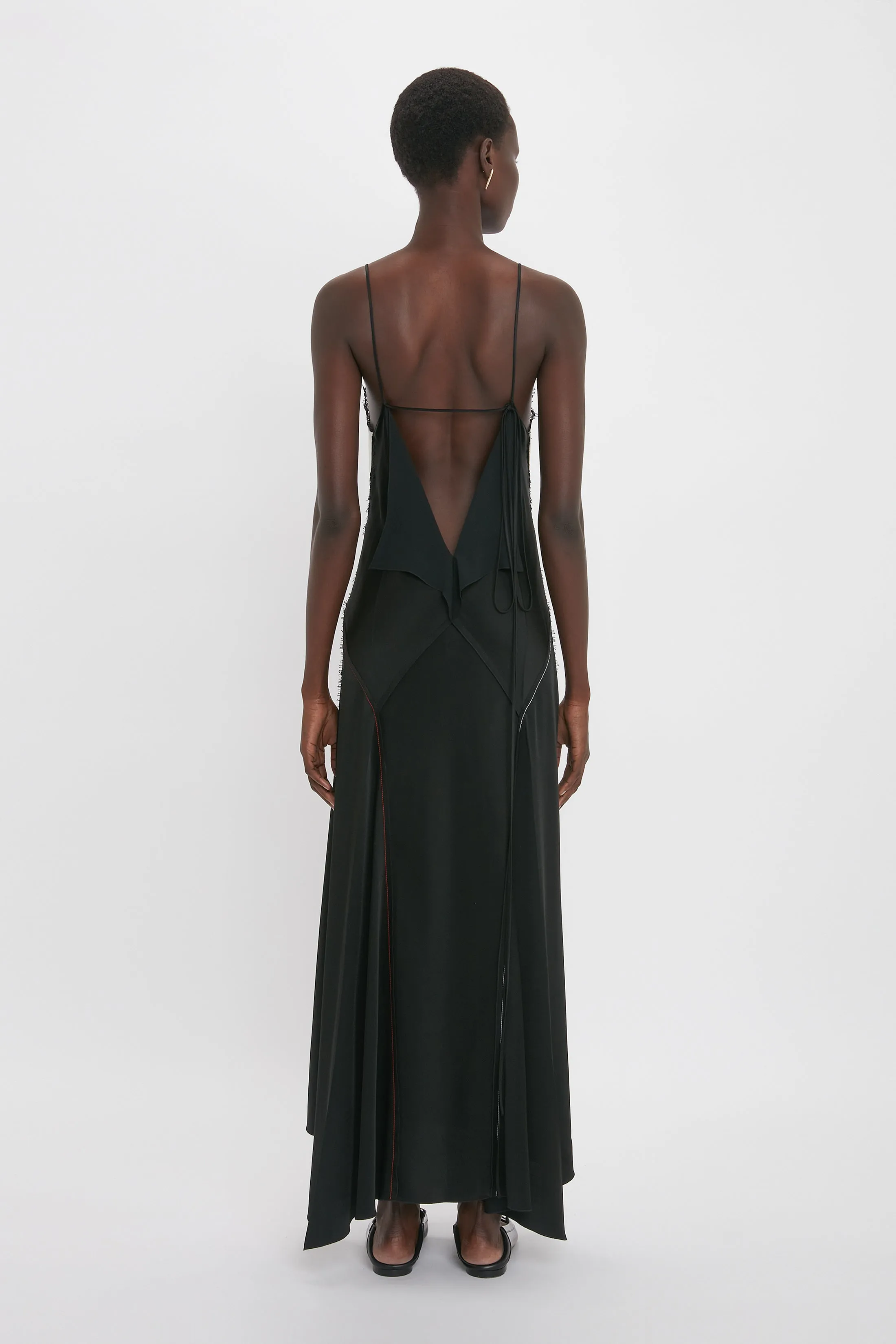 V-Neck Lace Insert Cami Dress In Ivory sold by Victoria Beckham product image thumbnail 3