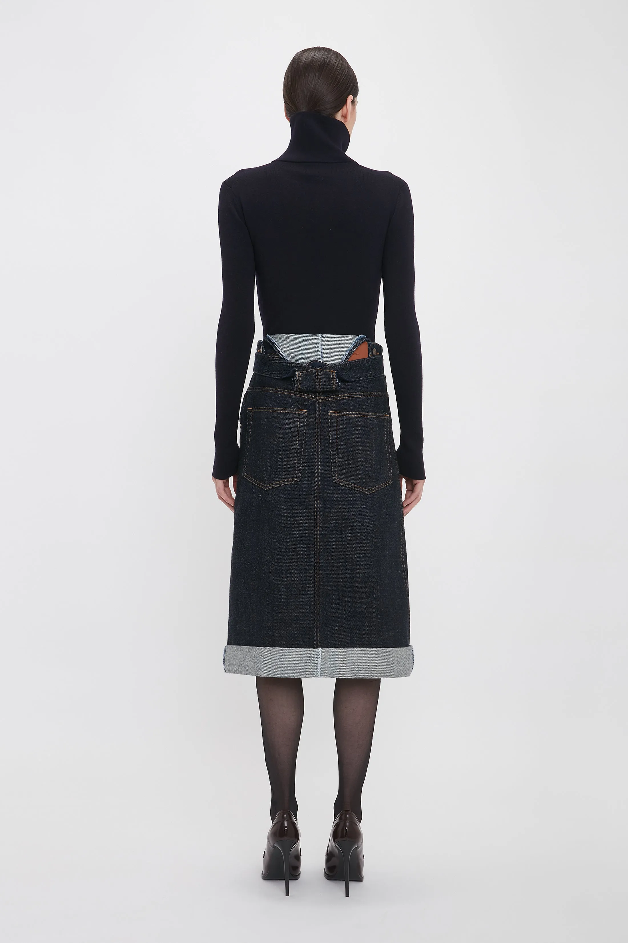 Overall Skirt In Dark Indigo Rinse sold by Victoria Beckham product image thumbnail 3