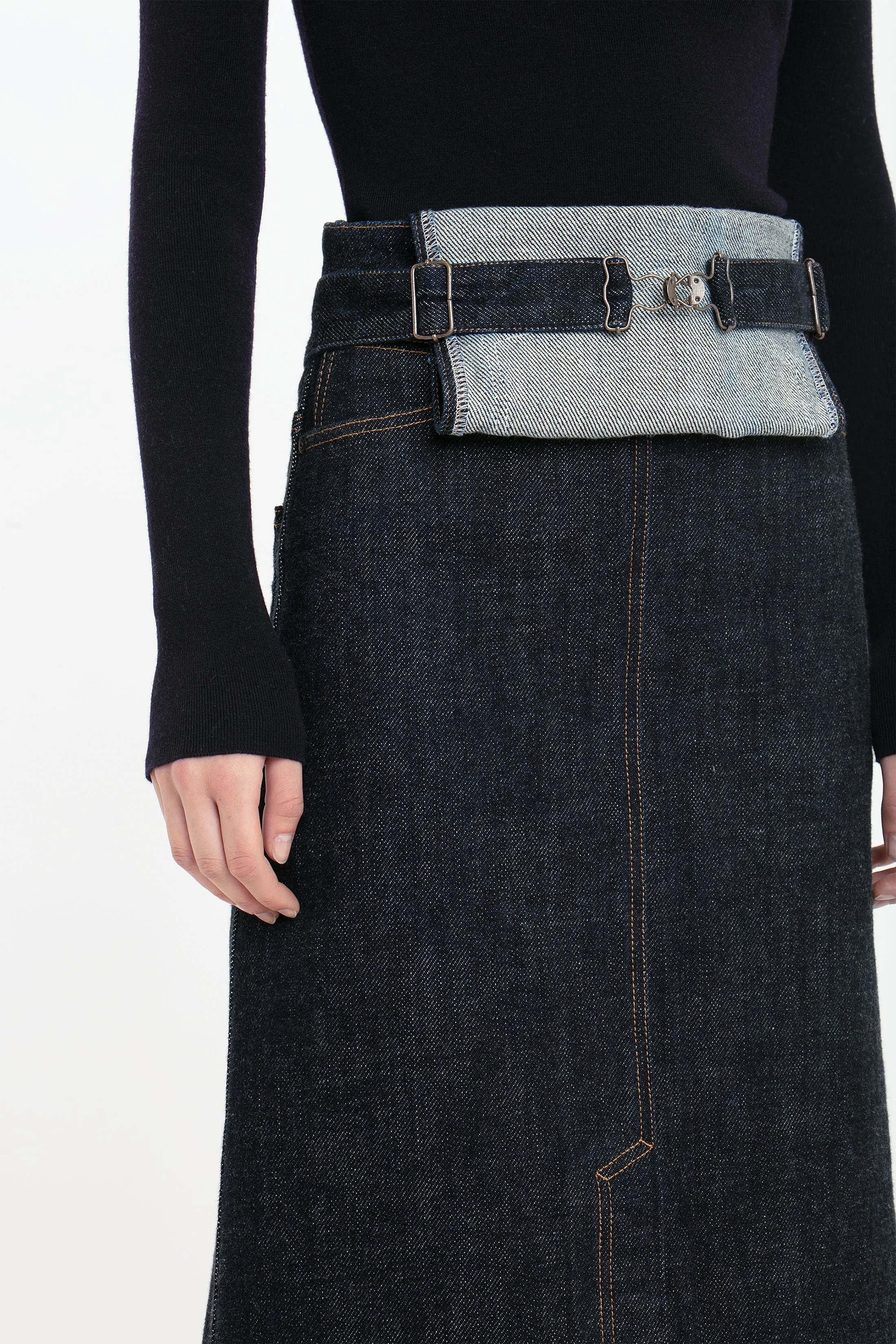 Overall Skirt In Dark Indigo Rinse sold by Victoria Beckham product image thumbnail 5