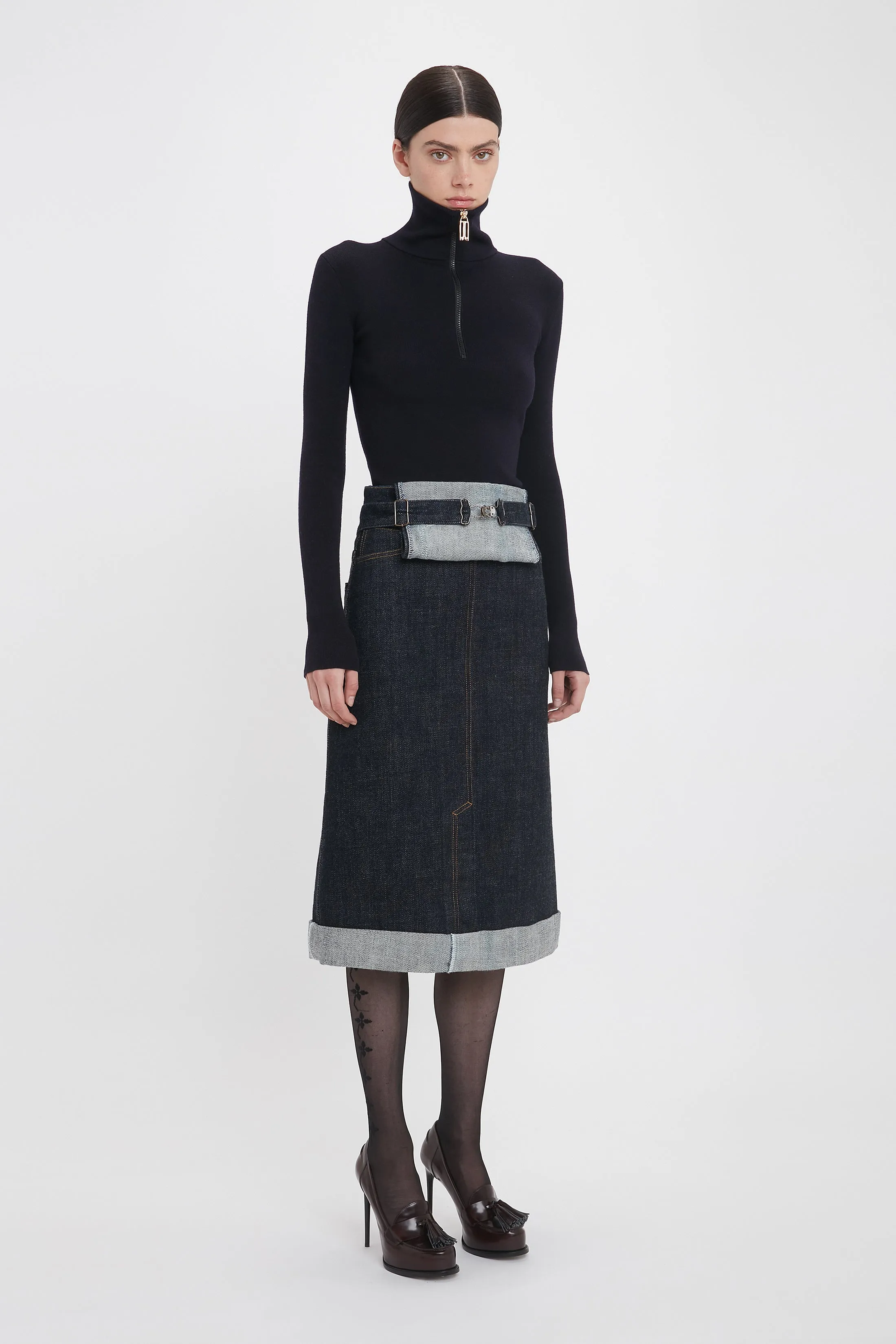 Overall Skirt In Dark Indigo Rinse sold by Victoria Beckham product image thumbnail 2