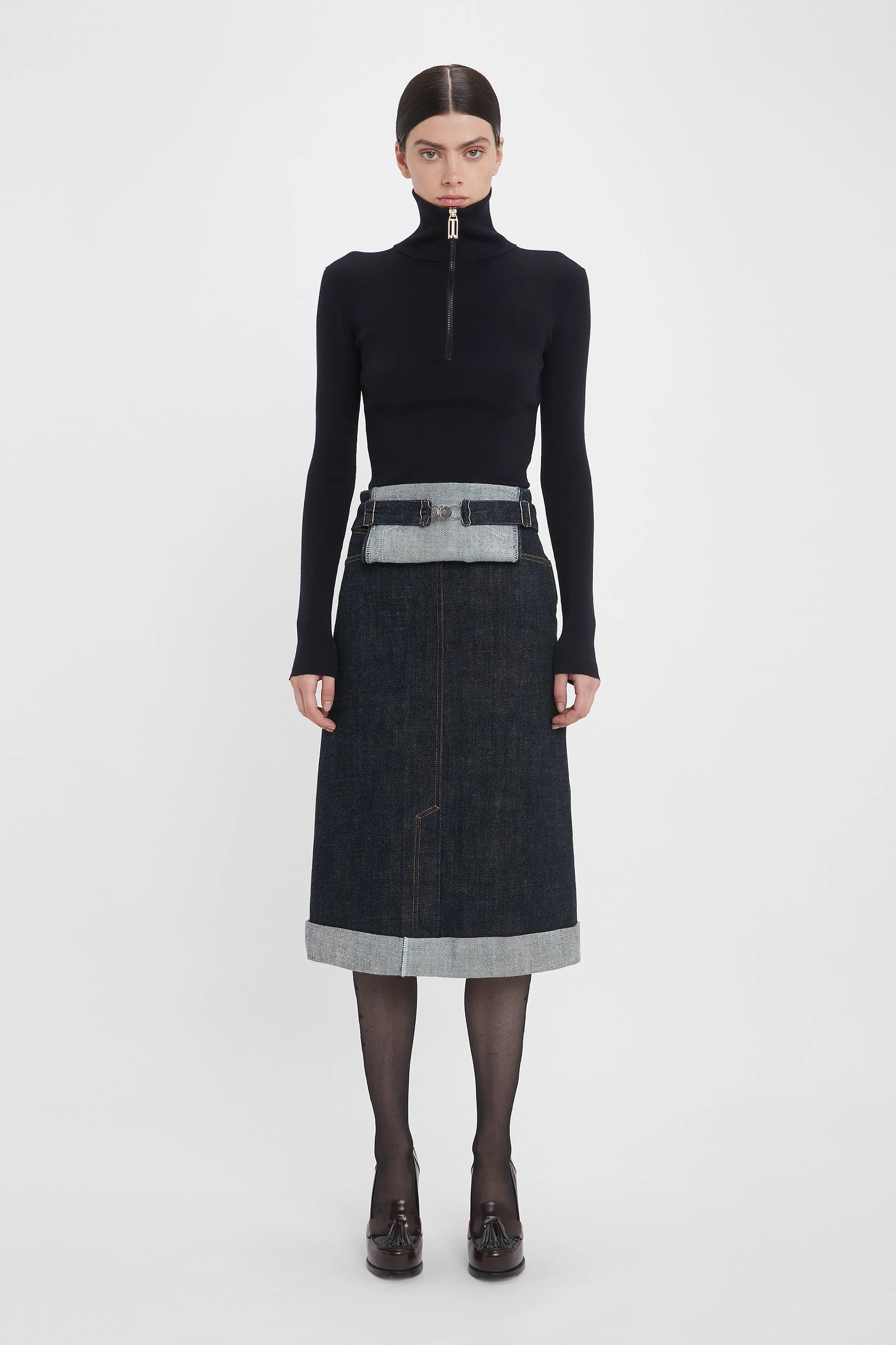 Overall Skirt In Dark Indigo Rinse sold by Victoria Beckham