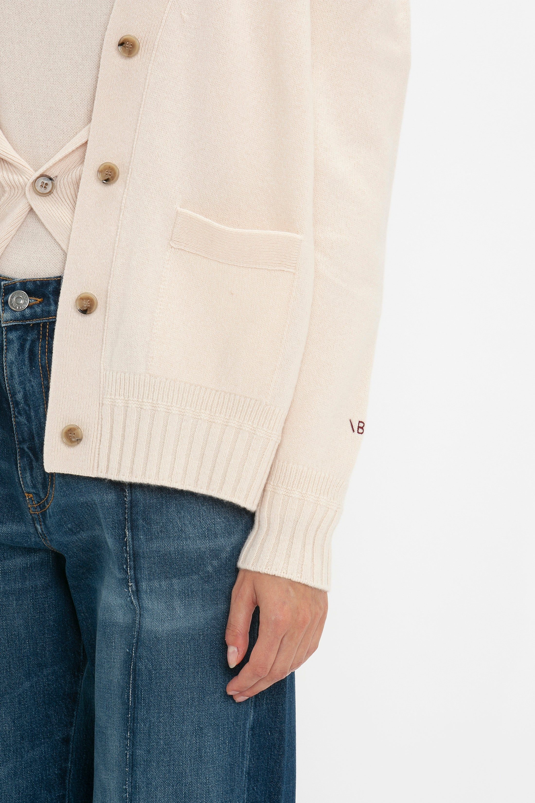 Double Layer Cardigan In Ivory sold by Victoria Beckham product image thumbnail 5