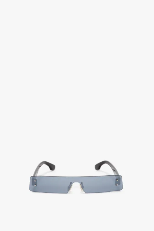 Mini Visor Sunglasses In Blue-Mirror sold by Victoria Beckham