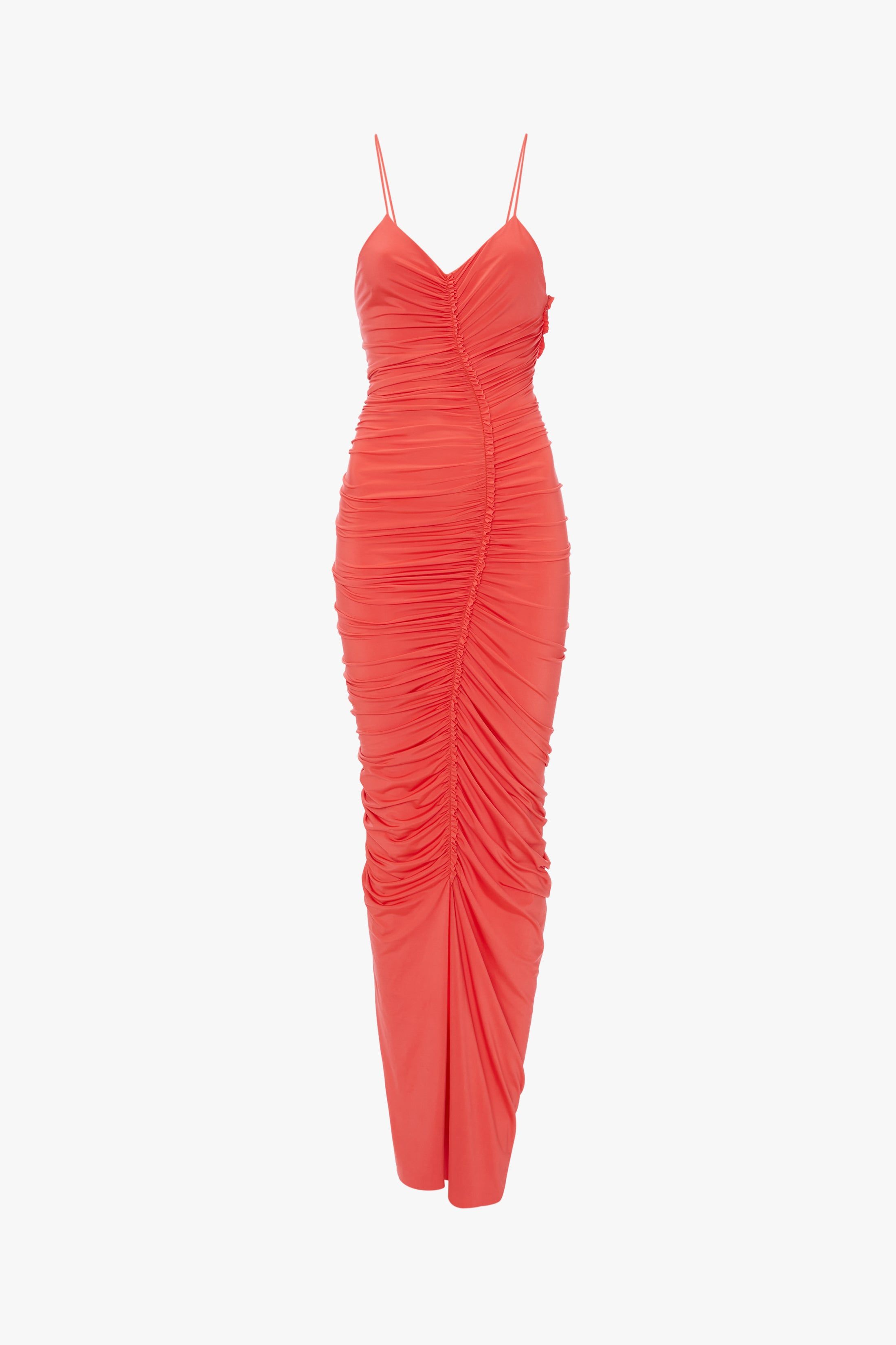 Ruched Fitted Jersey Dress In Coral sold by Victoria Beckham product image thumbnail 12
