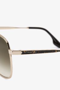 Double Bridge V Detail Sunglasses In Gold sold by Victoria Beckham