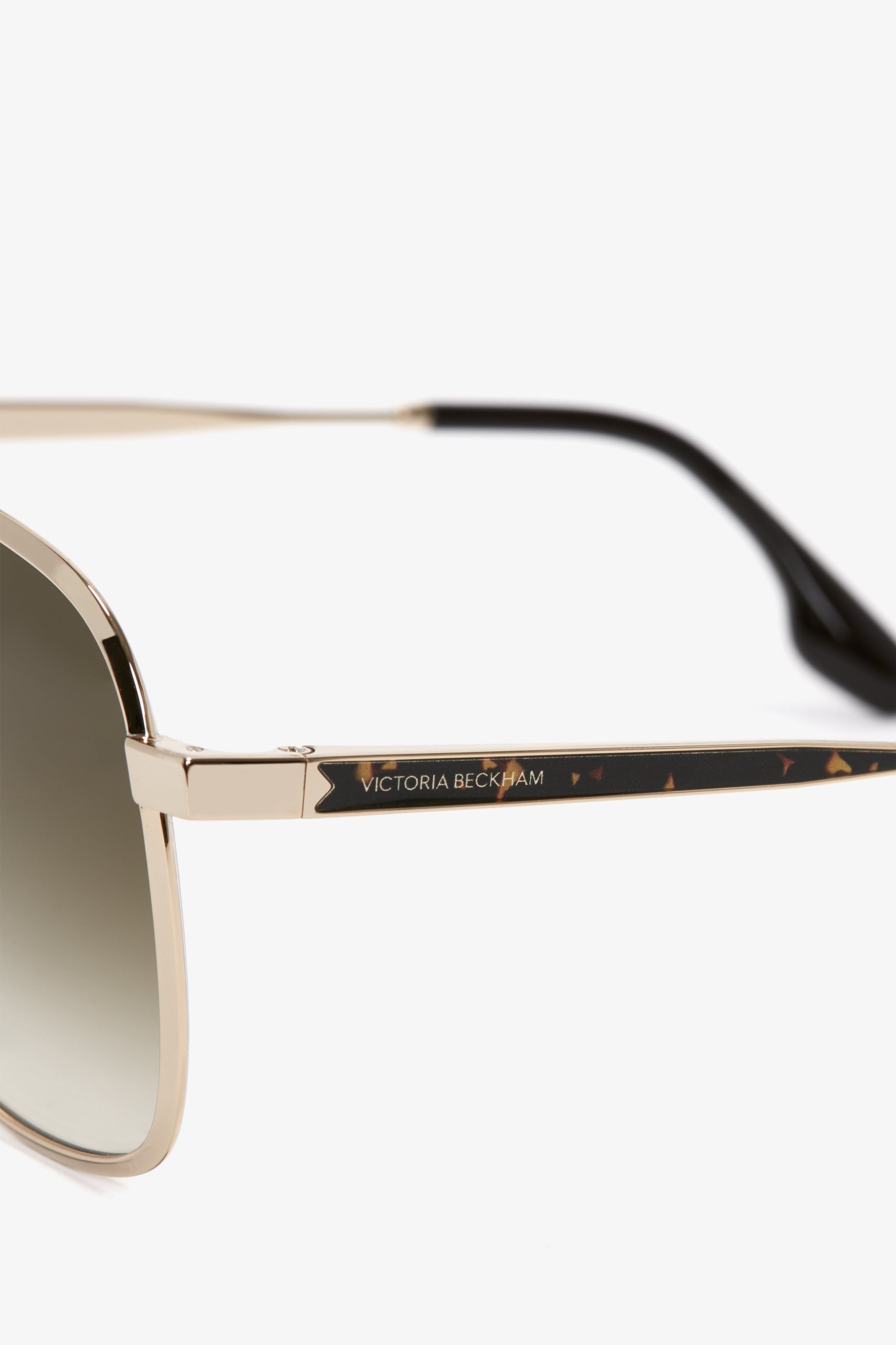 Double Bridge V Detail Sunglasses In Gold sold by Victoria Beckham product image thumbnail 4