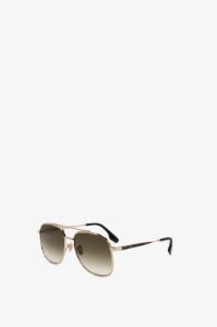 Double Bridge V Detail Sunglasses In Gold sold by Victoria Beckham