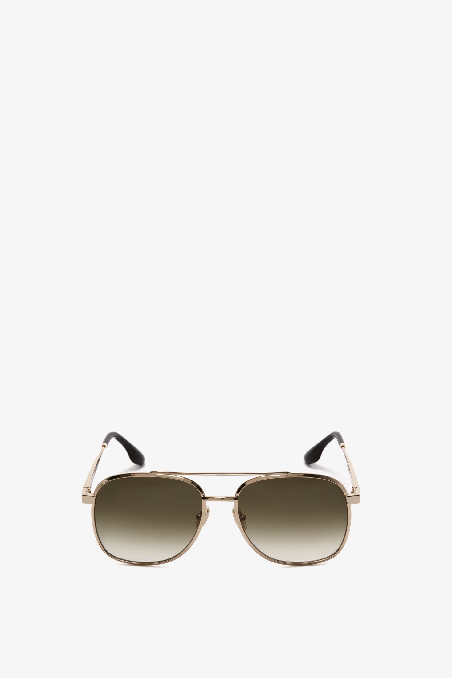 Double Bridge V Detail Sunglasses In Gold sold by Victoria Beckham