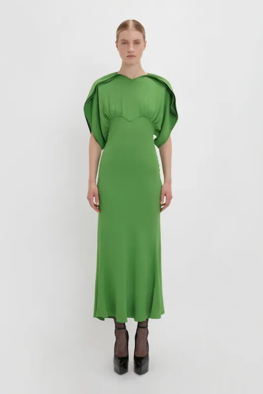 ワンピース VICTORIA BECKHAM DARK GREEN MIDI DRESS IN SATIN Dark green midi dress in satin | Parallel