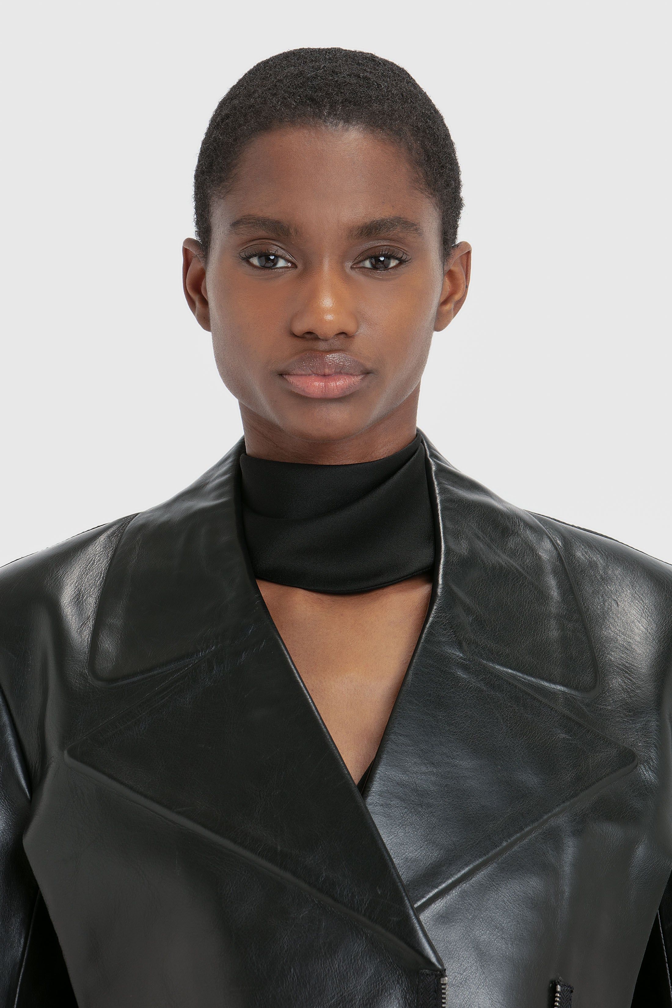 Bonded Calf Leather Biker Jacket In Black sold by Victoria Beckham product image thumbnail 4