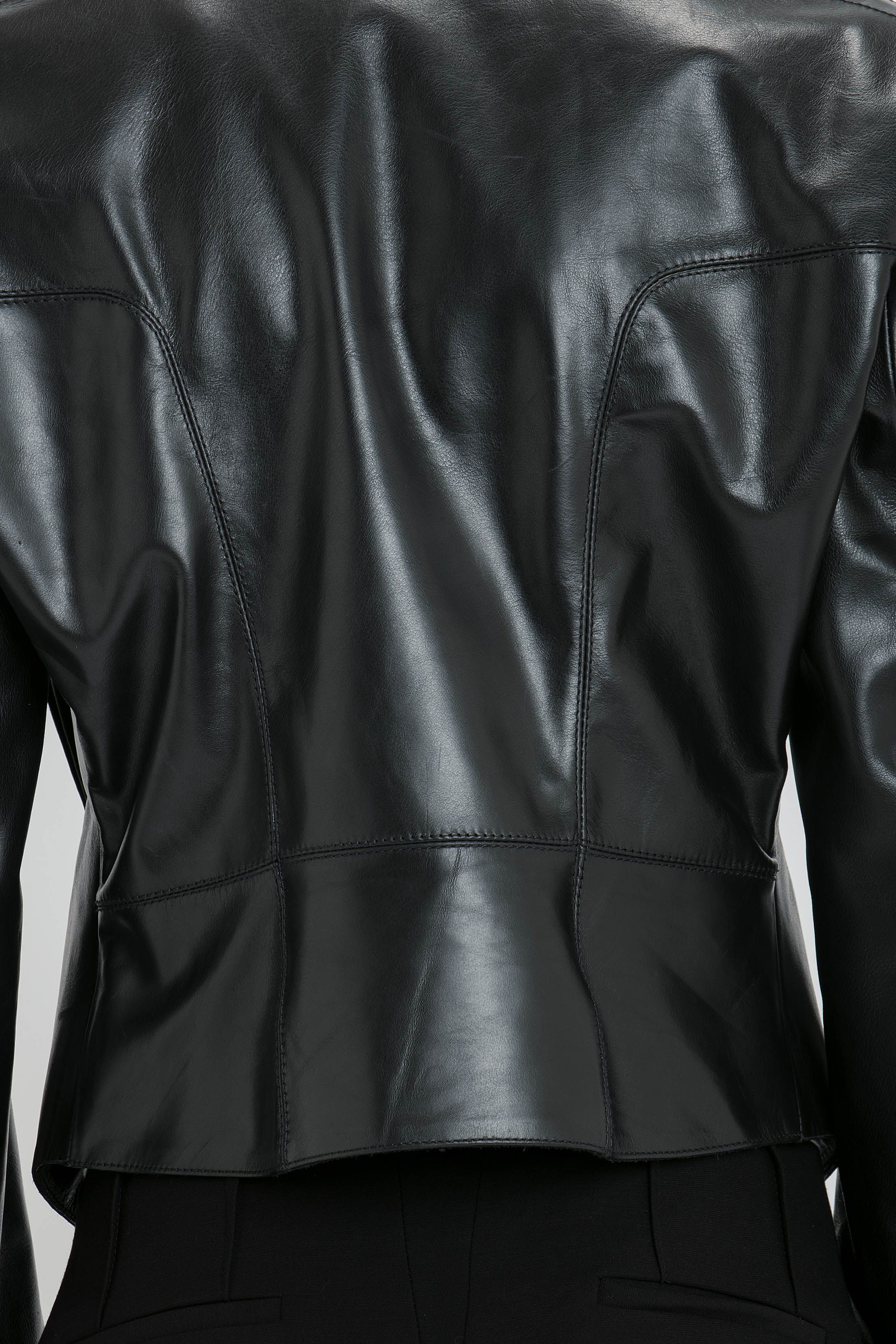 Bonded Calf Leather Biker Jacket In Black sold by Victoria Beckham product image thumbnail 8