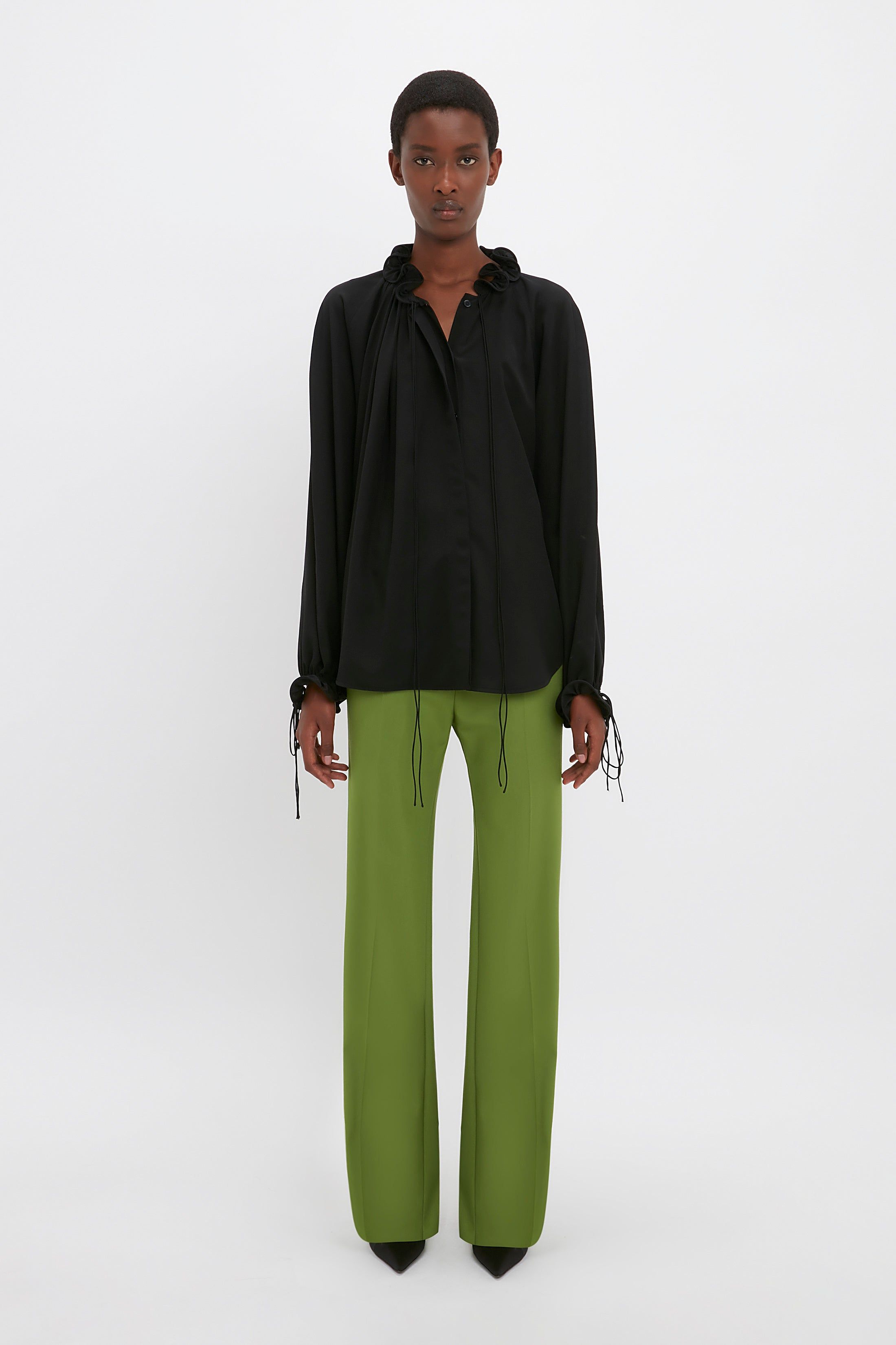 Ruched Detail Blouse In Black sold by Victoria Beckham